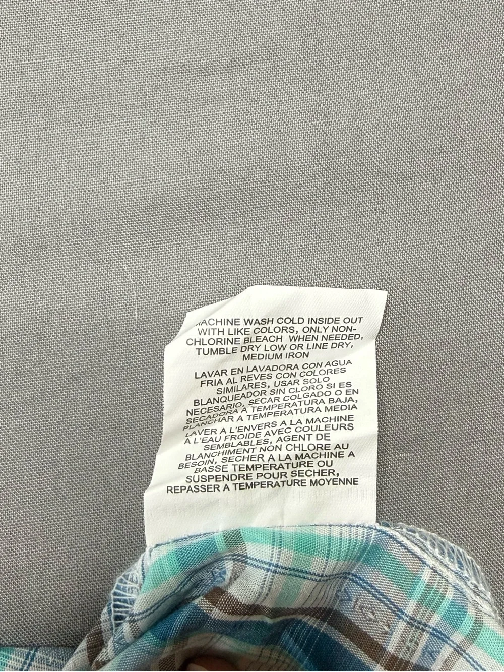 Wrangler Boys' Teal and White Plaid Western Shirt